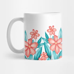 Red Watercolor Wild Flower Mug